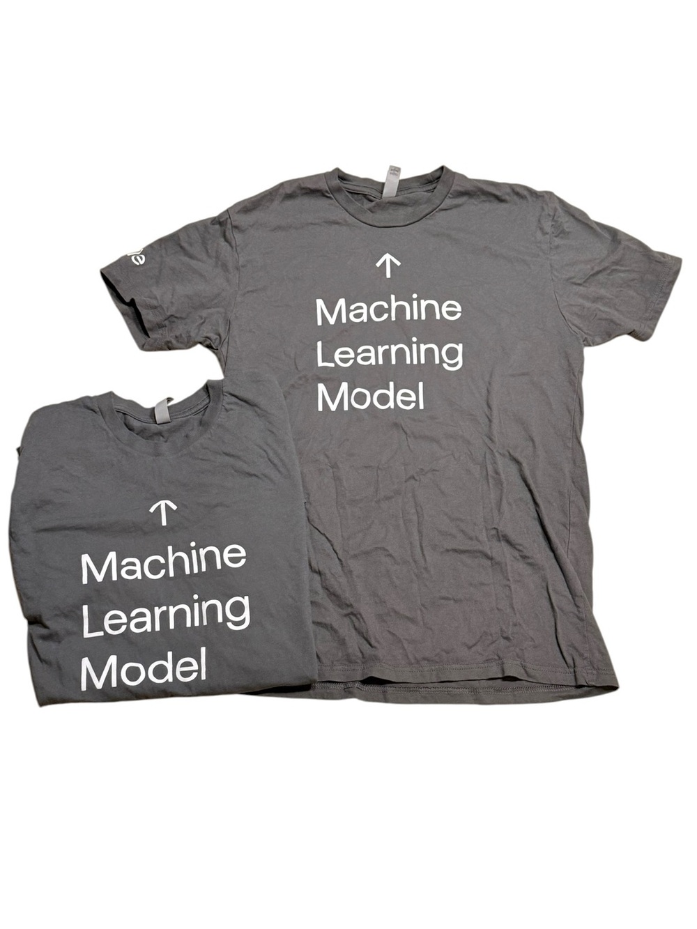 NWOT - Machine Learning Model Couple Halloween Costume T-Shirts M L Gray - Picture 2 of 5